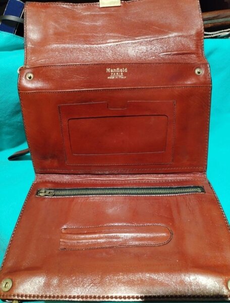 Borseta business Manfield Paris made in Italy, piele vitel