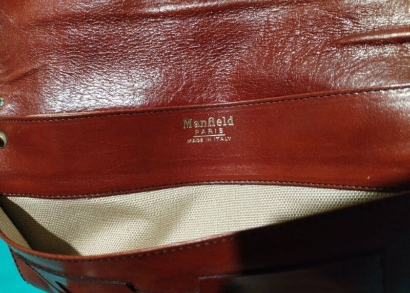 Borseta business Manfield Paris made in Italy, piele vitel