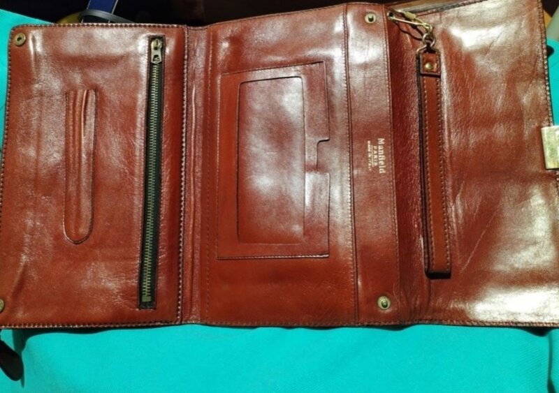 Borseta business Manfield Paris made in Italy, piele vitel